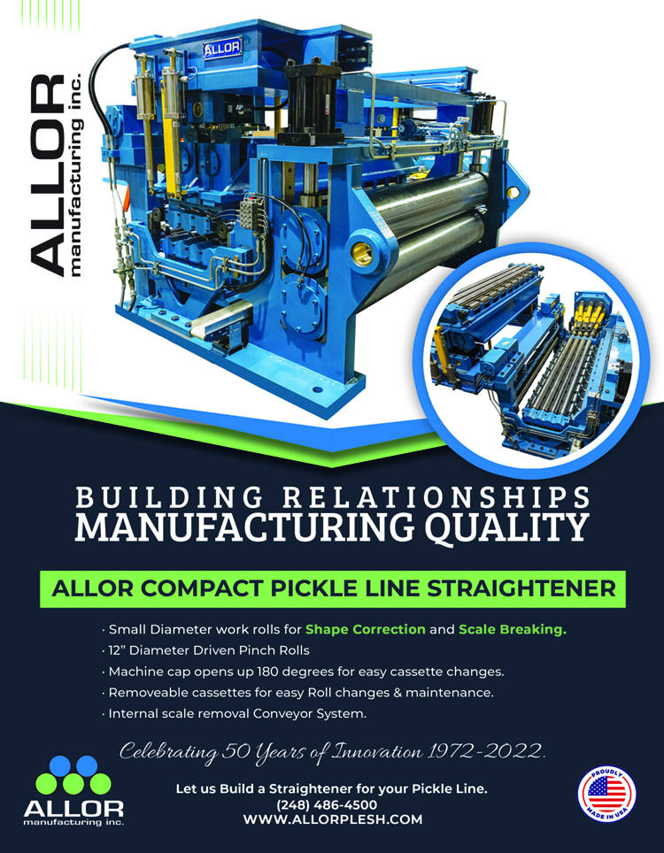 Metal Center News Ad - February 2022 - Allor Manufacturing